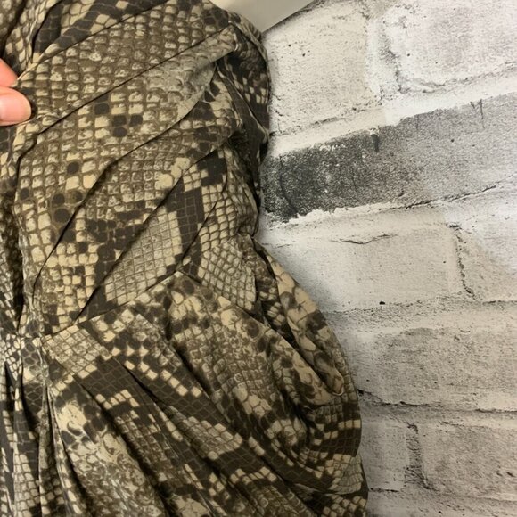 Michael Michael Kors Snakeskin Print Strapless Bubble Hem Strapless Mini Dress - Picture 5 of 16